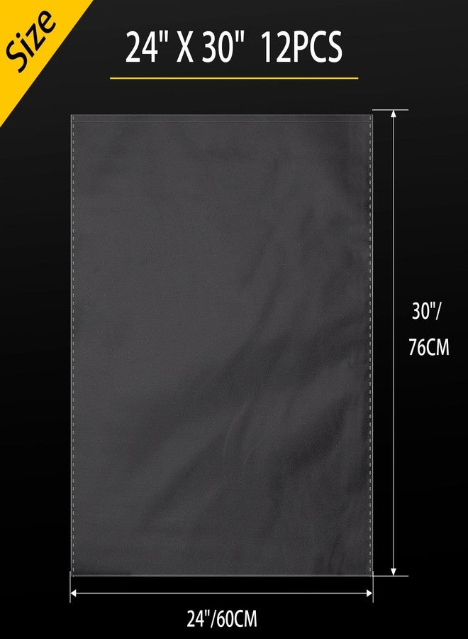 Petutu 12 Packs Large Cellophane Bags, 24"x30" Clear Basket Bags for Baskets Cellophane Wrap for Gift 2 Mil Thick - Image 2